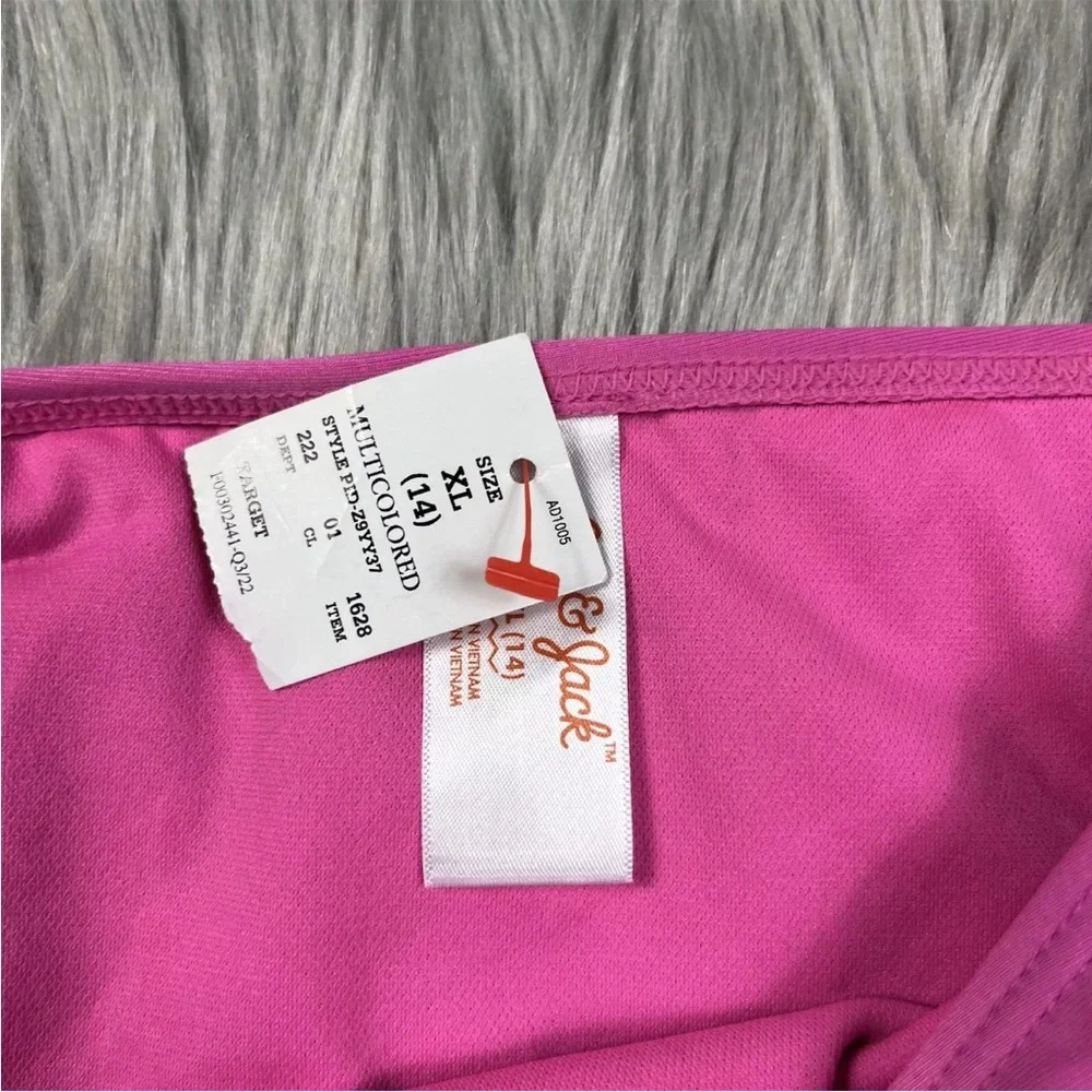 Cat & Jack Girls Pink Cinched Side Swim Bottoms XL
